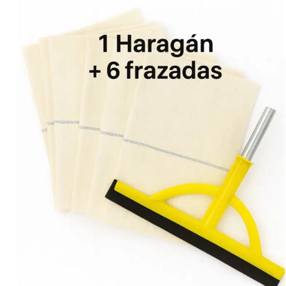 2-in-1 Heavy-Duty Floor Squeegee & Mop with Extendable Handle