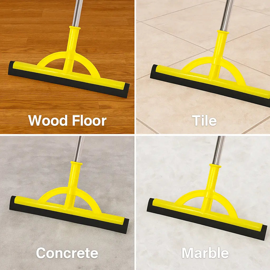2-in-1 Heavy-Duty Floor Squeegee & Mop with Extendable Handle